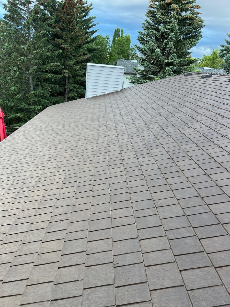 brown rubber shingles chimney detail calgary ab