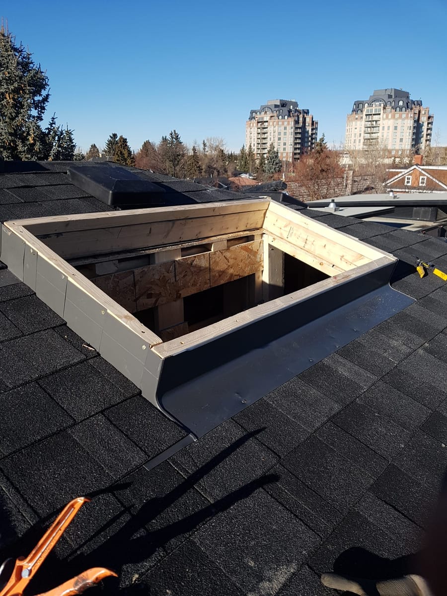 flashing 6x4 roof frame for columbia skylight installation calgary ab