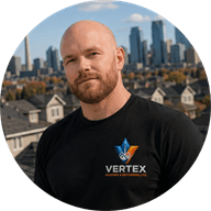 Gazi Shyti, owner of Vertex Roofing & Exteriors