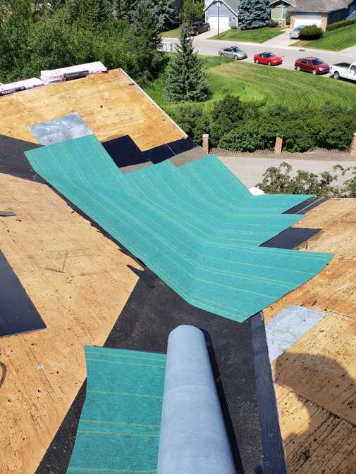 ice water barrier valley and green malarkey omni seal low slope calgary ab