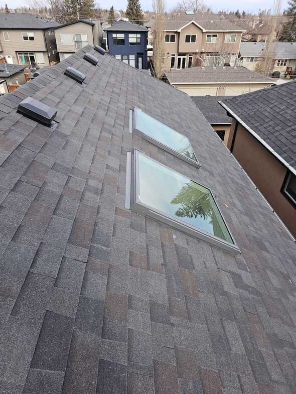 malarkey shingles class 4 combined with two hail proof velux skylights 10 year warranty