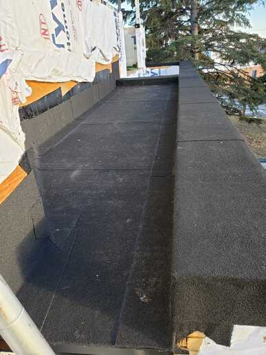 sbs flat roofing application new construction duplex calgary