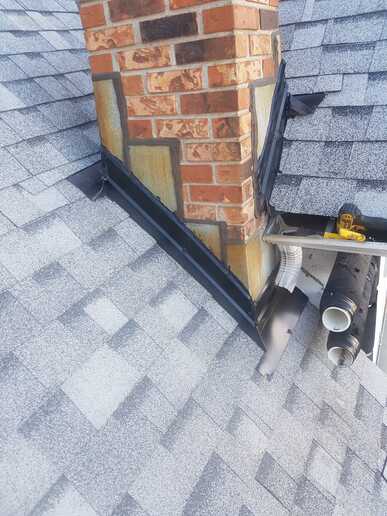 leak detection and sealing around chimney flashing
