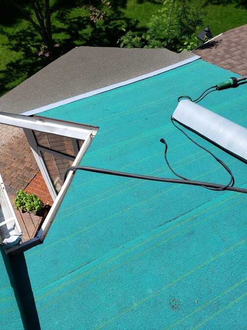 malarkey omni seal flat roofing in progress calgary ab