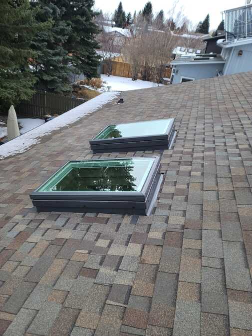 two velux skylights installation triple pane 2x4 curb mounted